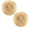 Versace Tribute Goldtone Button Earrings