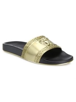 Versace Medusa Metallic Pool Slides For Men