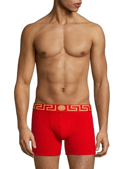 Versace Stretch-Cotton Trunks For Men Red Gold 2 Versace Stretch-Cotton Trunks For Men Red Gold - Image 2