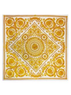 Versace Barocco-Print Scarf White Gold -Versace Online Shop unnamed file 379