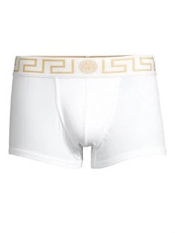 Versace Stretch Cotton Low-Rise Trunks For Men White Gold -Versace Online Shop unnamed file 3796