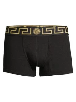 Versace 2-Pack Greca-Waistband Low-Rise Trunks For Men White Gold
