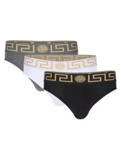 Versace 3-Pack Low-Rise Logo Briefs For Men White -Versace Online Shop unnamed file 3864