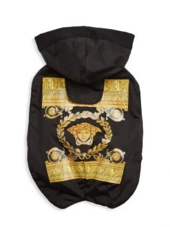 Versace Barocco Logo Waterproof Hooded Dog Jacket