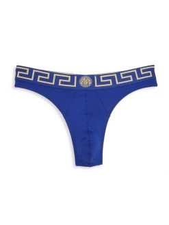 Versace Stretch-Cotton Thong For Men Black