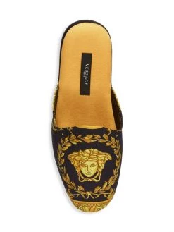 Versace Medusa-Print Silk & Cotton Slippers For Men -Versace Online Shop unnamed file 3934