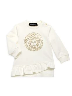 Versace Baby Girl's Metallic Graphic Sweater For Kids White -Versace Online Shop unnamed file 3964