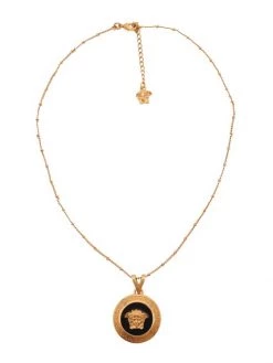 Versace Icon Goldtone & Enamel Pendant Necklace