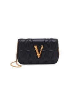 Versace Small Virtus Quilted Leather Clutch Black -Versace Online Shop unnamed file 3974