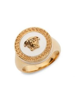 Versace Round Medusa Ring For Men Paladium