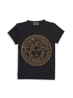 Versace Little Kid's & Kid's Embellished Logo T-Shirt For Kids White -Versace Online Shop unnamed file 4031