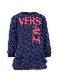 Versace Little Girl's & Girl's Logo La Greca Dress For Kids