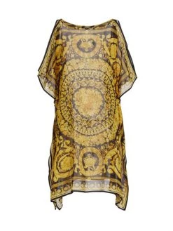Versace Barocco-Print Silk Coverup