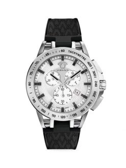 Versace Sport Tech Stainless Steel & Silicone Strap Watch For Men