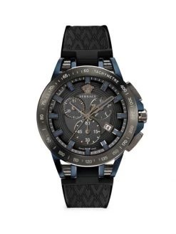 Versace Sport Tech Gunmetal-Tone & Silicone Strap Watch For Men