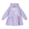 Versace Little Girl's & Girl's Logo-Print Hoodie Dress For Kids Orchid