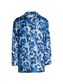 Versace Baroque-Print Silk Shirt For Men