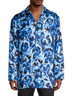 Versace Baroque-Print Silk Shirt For Men -Versace Online Shop unnamed file 4105