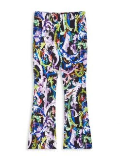 Versace Little Girl's & Girl's Baroccoflage Print Flare Pants For Kids
