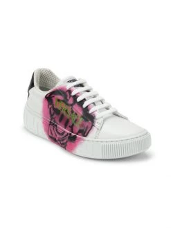 Versace Little Girl's & Girl's Graffiti Emoji Logo Sneakers For Kids Fuschia