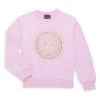 Versace Little Girl's & Girl's Embellished Logo Sweatshirt For Kids Pink