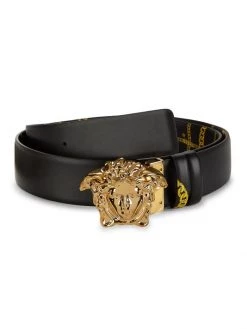 Versace La Medusa Chain Print Leather Belt For Men Sky Gold -Versace Online Shop unnamed file 4128