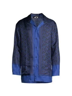 Versace Silk Monogram Print Pajama Top For Men
