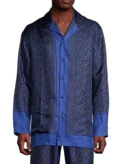 Versace Silk Monogram Print Pajama Top For Men -Versace Online Shop unnamed file 4152