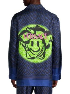 Versace Silk Monogram Print Pajama Top For Men -Versace Online Shop unnamed file 4153