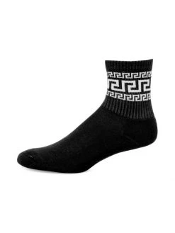 Versace La Greca Cotton-Blend Socks For Men Black -Versace Online Shop unnamed file 4160