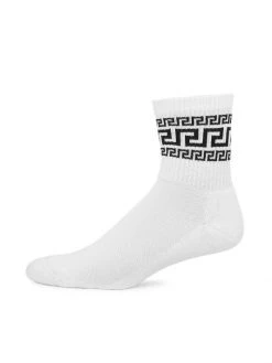 Versace La Greca Cotton-Blend Socks For Men Black -Versace Online Shop unnamed file 4162