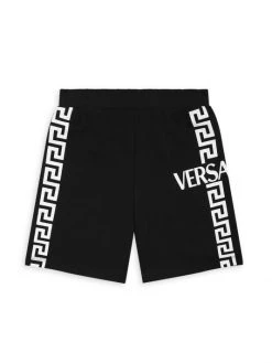 Versace Little Boy's & Boy's Logo Shorts For Kids Black