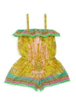 Versace Girl's Barocco Silk-Blend Swim Robe For Kids