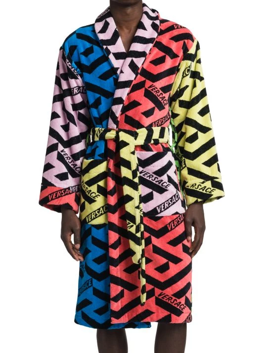 Versace Logo Cotton Bathrobe For Men 3 Versace Logo Cotton Bathrobe For Men - Image 3