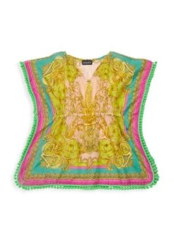 Versace Girl's Silk Barocco Swim Cover-Up For Kids
