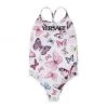 Versace Little Girl's & Girl's Butterfly-Print Logo One-Piece Swimsuit For Kids