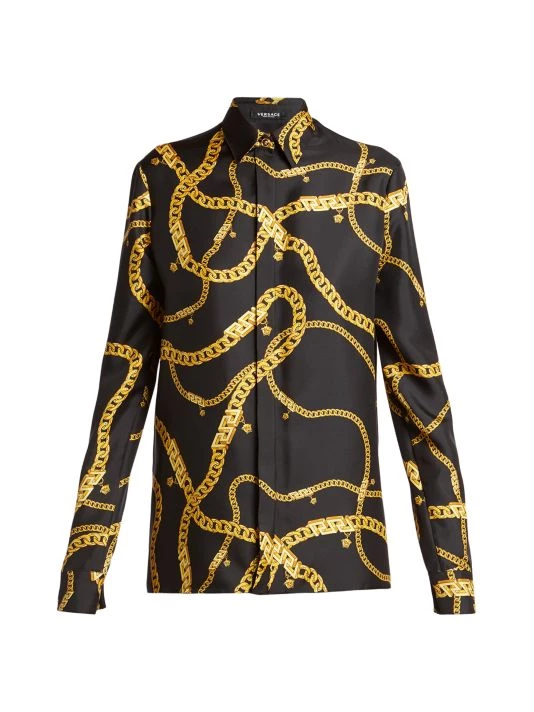 Versace Silk Chain Link Shirt 1 Versace Silk Chain Link Shirt