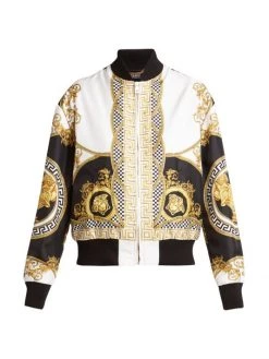 Versace Silk Heritage Print Bomber Jacket