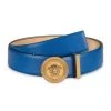 Versace Medusa Biggie Leather Belt For Men Sapphire Versace Gold