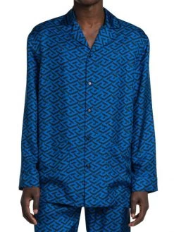 Versace Silk Monogram Pajama Shirt For Men -Versace Online Shop unnamed file 4413