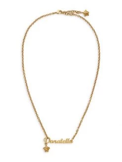 Versace La Medusa Goldtone Nameplate Necklace