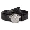 Versace La Medusa Leather Belt For Men Black Versace