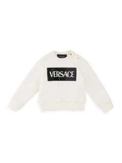 Versace Little Kid's & Kid's Logo Sweatshirt For Kids White -Versace Online Shop unnamed file 4430
