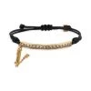 Versace Goldtone, Crystal & Cord Bracelet