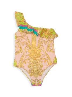 Versace Little Girl's & Girl's Barocco One-Piece Swimsuit For Kids