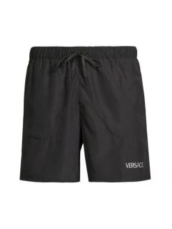Versace Greca-Print Drawstring Shorts For Men Black -Versace Online Shop unnamed file 4486