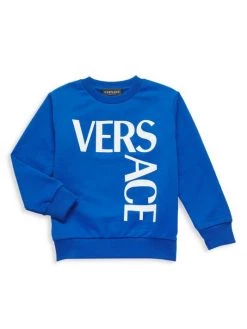 Versace Little Kid's & Kid's Logo Crewneck Sweatshirt For Kids