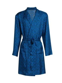 Versace Silk Monogram Robe For Men