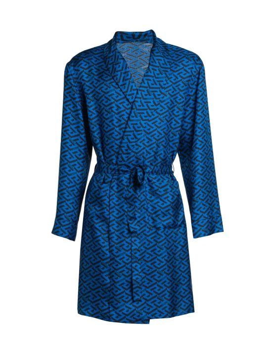 Versace Silk Monogram Robe For Men 1 Versace Silk Monogram Robe For Men