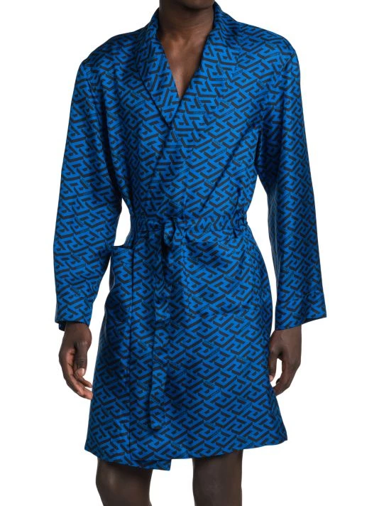 Versace Silk Monogram Robe For Men 4 Versace Silk Monogram Robe For Men - Image 4